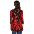 thumbnail image 7 of ZXSXSY Women Floral Print 3/4 Sleeve Buttons Pleated Front Blouse, 7 of 7