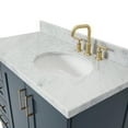 thumbnail image 4 of Ariel Taylor 43 In. Right Offset Oval Sink Vanity With Carrara White Marble Countertop In Midnight Blue, 4 of 10