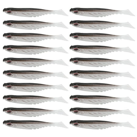 T-Tail Fishing Lures Artificial Silicone Gel for Ultimate Catch 20-Pack 7cm Soft Bait Worms