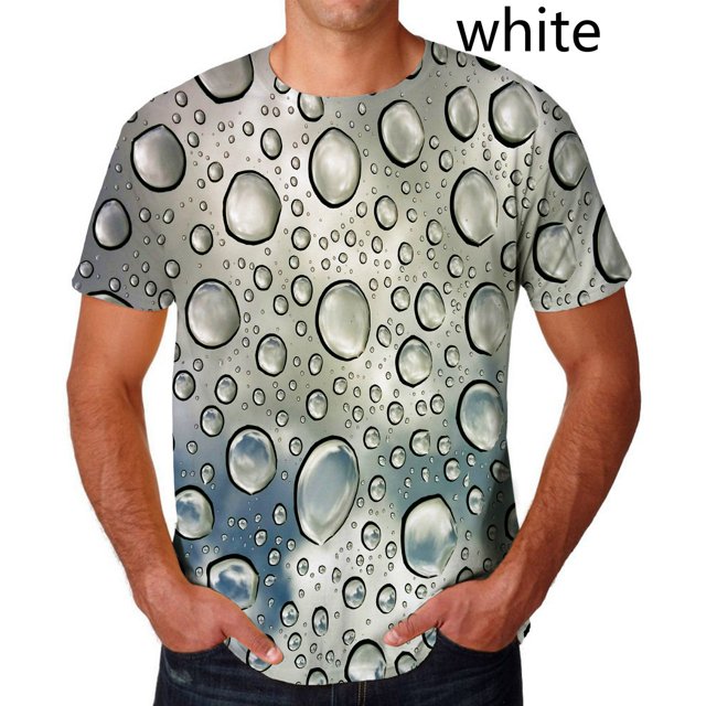 Fashion Raindrop 3D Printing T Shirt Water drop Unisex Funny Short Sleeve Tee