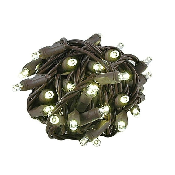 Novelty Lights 50 Light LED Twinkle Christmas LED Mini Light Set, Outdoor Fairy Wedding String Lights, Warm White, Green White, 25 Feet