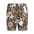 thumbnail image 4 of Naloa Rabbits on Floral Men's Short Pajama Pants, Lounge Comfort Shorts with Elasticized Waistband and Side Pockets - X-Large, 4 of 9