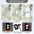 thumbnail image 3 of Yayeee Duplex Wall Plate 1-Gang 4.5"x2.7" Home Receptacle Light Switch Decorative Outlet Cover, Gray Marble Pattern, 3 of 7