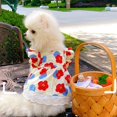 thumbnail image 6 of Hadanceo Pet Summer Dress Floral Printing Flying Sleeve Ruffle Edge  Small Dog Princess Cosplay Costume for Spring, 6 of 12