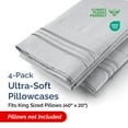 thumbnail image 3 of CGK Linens Extra Soft Pillowcases Set of 4 - King Size Hotel Luxury Breathable & Cozy 4-Piece Pillow Covers, Steel Blue, 3 of 7