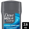thumbnail image 2 of Dove Men+Care Antiperspirant Deodorant Stick 72-Hour Sweat & Odor Protection Clean Comfort Antiperspirant For Men With 1/4 Moisturizing Cream, 2.6 oz, 2 of 8
