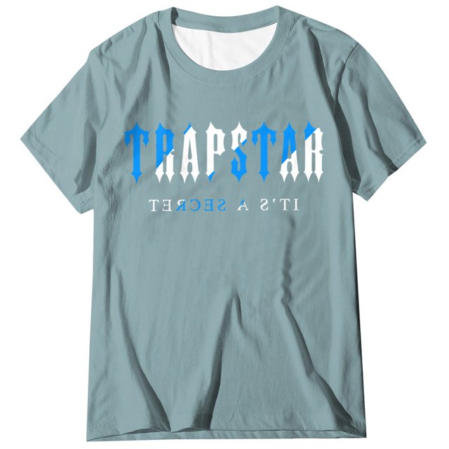 T-shirts pour Femmes Trapstar T-Shirt Imprimé pour Femmes Décontracté Graphique Filles Juniors Manches Courtes T-Shirt Fantaisie Hauts avec Col Rond (Turquoise, P)