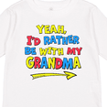 thumbnail image 4 of Inktastic Yeah I'd Rather be with My Grandma in Red Yellow and Blue Boys or Girls Long Sleeve Toddler T-Shirt, 4 of 5