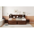 thumbnail image 4 of Full Size Captain Bed with Storage Bedside Cabinets& four drawers, Daybed with Underbed Storage Cabinet, Antique Brown, 4 of 9