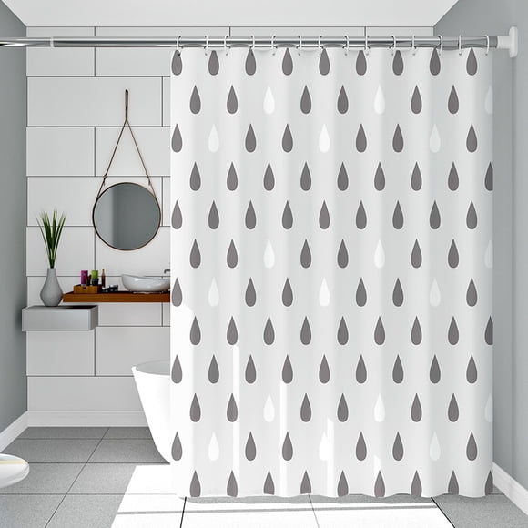 Bathroom curtain shower curtain gray water drop single curtain without rod width 80*height 180