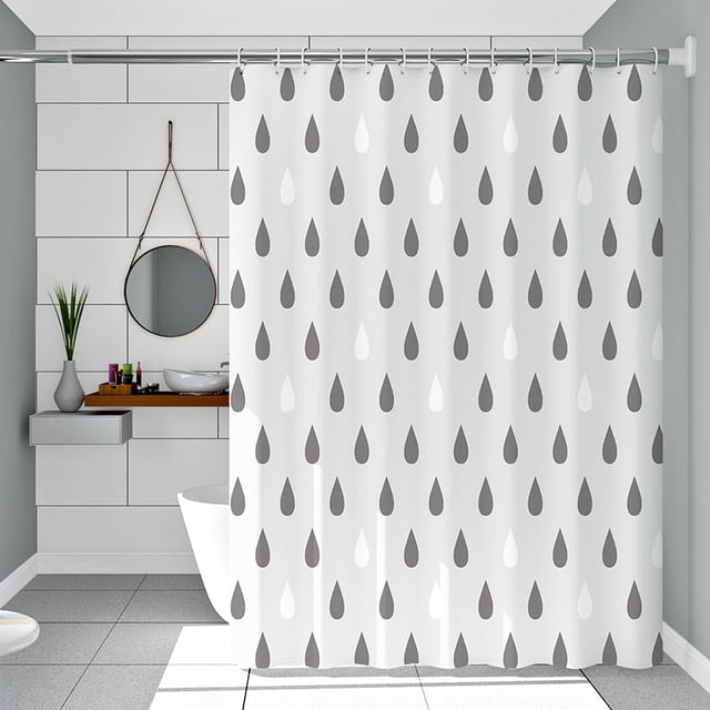 Bathroom curtain shower curtain gray water drop single curtain without rod width 80*height 180