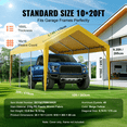 thumbnail image 4 of Vevor CKPB10X20FTMRCY4TV0 10 x 20 ft. Carport Replacement Canopy Cover, Beige, 4 of 26