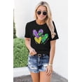 thumbnail image 5 of ALLTB Mardi Gras Tshirt for Women Graphic Crewneck Casual Pullover Tops Fat Tuesday Short Sleeve Tees, 5 of 5