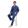 thumbnail image 4 of Amaxer Men's 100% Cotton Flannel Pajama Set - Long Sleeve Button-Up Top & Elastic Waist Pants, Cozy Winter Warm Sleepwear, Plaid PJ Outfit Gift, 4 of 6