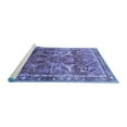thumbnail image 2 of Ahgly Company Machine Washable Indoor Square Oriental Blue Industrial Area Rugs, 4' Square, 2 of 4
