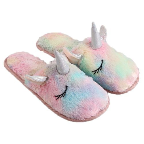 AkoaDa Cute Rainbow Unicorn Slippers 
