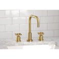 thumbnail image 3 of Kingston Brass FSC8933DX Concord Two-Handle 3-Hole Deck Mount Widespread Bathroom Faucet with Brass Pop-Up in Brushed Brass, 3 of 7