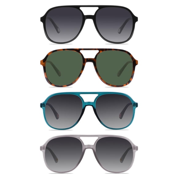 YDAOWKN Gafas de sol de aviador cuadradas retro para mujer y hombre, gafas de sol vintage de los años 70 con doble puente