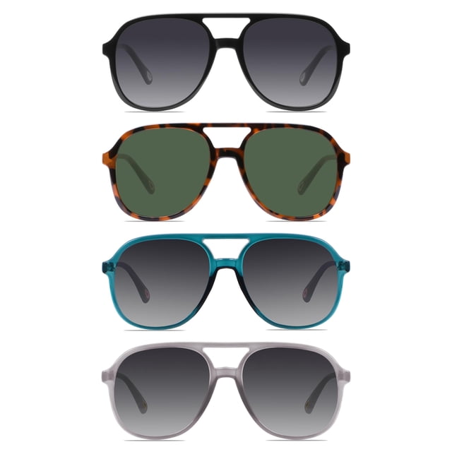YDAOWKN Gafas de sol de aviador cuadradas retro para mujer y hombre, gafas de sol vintage de los años 70 con doble puente
