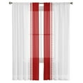 thumbnail image 3 of Red Solid Color Texture Sheer Curtains 96 Inches Long 2 Panels Set, Window Sheer Curtains for Living Room/Bedroom, Simple Red Stripes Light Filtering Rod Pocket Curtain 52'' x 96'' x 2, 3 of 7