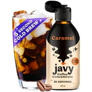 Javy Coffee Caramel Concentrate Liquid, Instant Iced & Hot Brewed Coffee, Makes 35 Cups, Low Acid Cold Brew, Medium Roast Arabica, Unsweetened & Sugar-Free