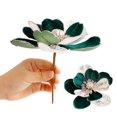 thumbnail image 4 of Shoreew Artificial Poinsettia Flowers Christmas Tree Ornaments Velvet Glitter Magnolia Stems Floral Picks for Xmas New Year Party Wedding DIY Crafts Wreath Decor, 4 of 7
