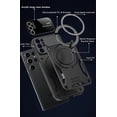 thumbnail image 6 of Case for Samsung Galaxy S22 Ultra with Magnetic Attraction 360° Ring Stand Cover for Samsung Galaxy S22 Ultra with Screen Camera Protector Hard PC TPU Case Red, 6 of 8