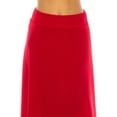 thumbnail image 5 of Women's Casual Solid High Waisted Flare A-line Long Skirt with Elastic Waistband, 5 of 6
