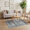 thumbnail image 3 of ODIKA 4'x6' Navy Blue Geometric Grid Pattern Washable Area Rug Modern Abstract Rectangular Motifs with Diamond Non-Slip, Chair-Friendly, Flatwoven for Home Office, Under Desk, 3 of 7