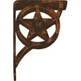 thumbnail image 3 of Ekena Millwork 2"W x 5 1/2"D x 8"H Austin Wrought Iron Bracket, (Triple center brace), Antiqued Copper, 3 of 10