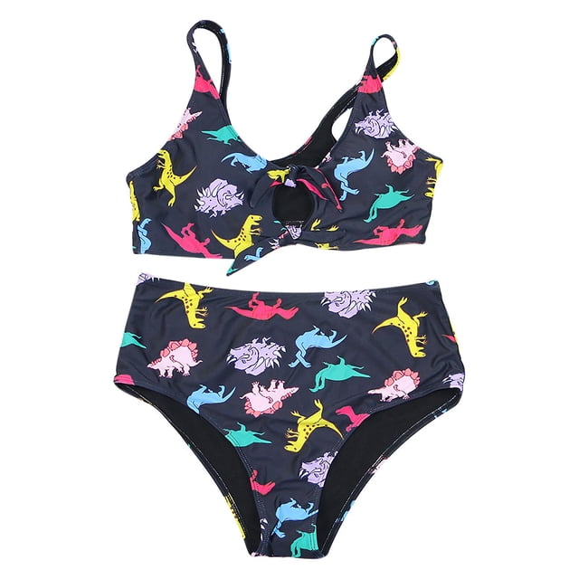 Traje de baño HUOGUO sexy para mujer, talla grande, estampado animal, tirantes divididos