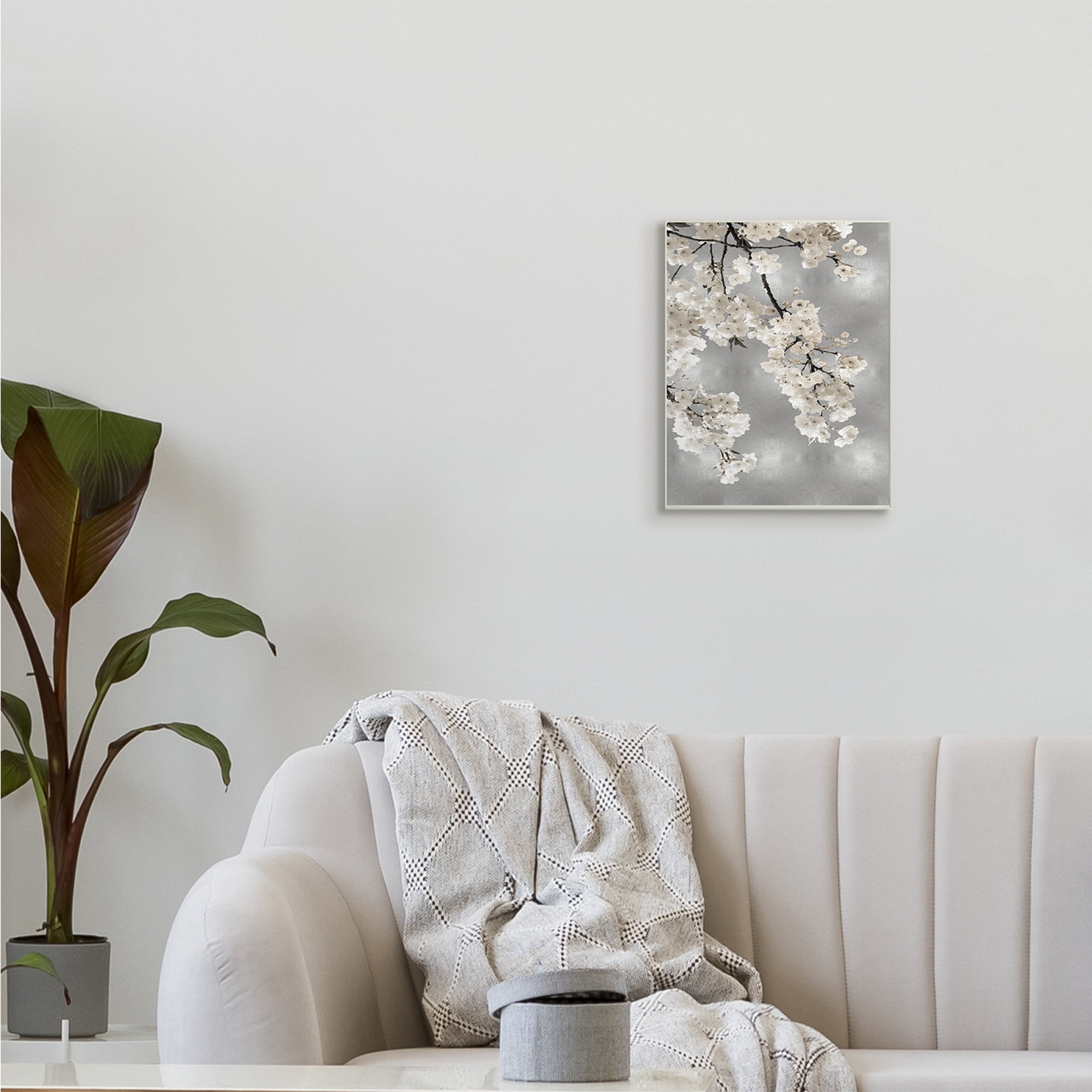 Stupell Industries Spring Blossoms White Flowers Tree Branch,10 x 15,Designed by Kate Bennett