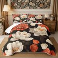 thumbnail image 2 of Manfei Vintage Peony Bloom Quilt Full 3-Piece,Oriental Floral Full Bedspread Sets,1 Coverlet and 2 Pillowcases, 2 of 7