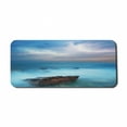 thumbnail image 1 of Nature Computer Mouse Pad, Tropic Sea with Rocks and Storm in the Air Tranquil but Dangerous Epic Scenery, Rectangle Non-Slip Rubber Mousepad X-Large, 35" x 15" Gaming Size, Turquoise, by Ambesonne, 1 of 2