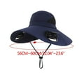 thumbnail image 2 of Wide Brim Sun Hat with 2 Solar Fan, Outdoor Solar Powered Charging Fishing Hat, 3 Speed Adjustable Fans Hats, Men Sun Hat, 2 of 2