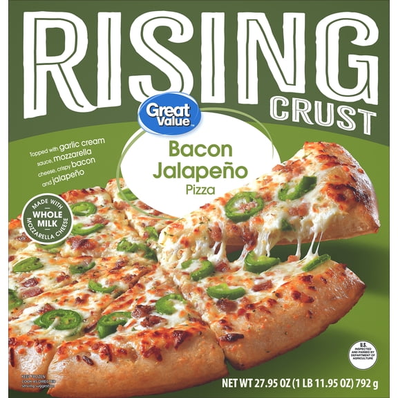 Great Value Rising Crust Bacon Jalapeno Pizza, 27.95 oz (Frozen)