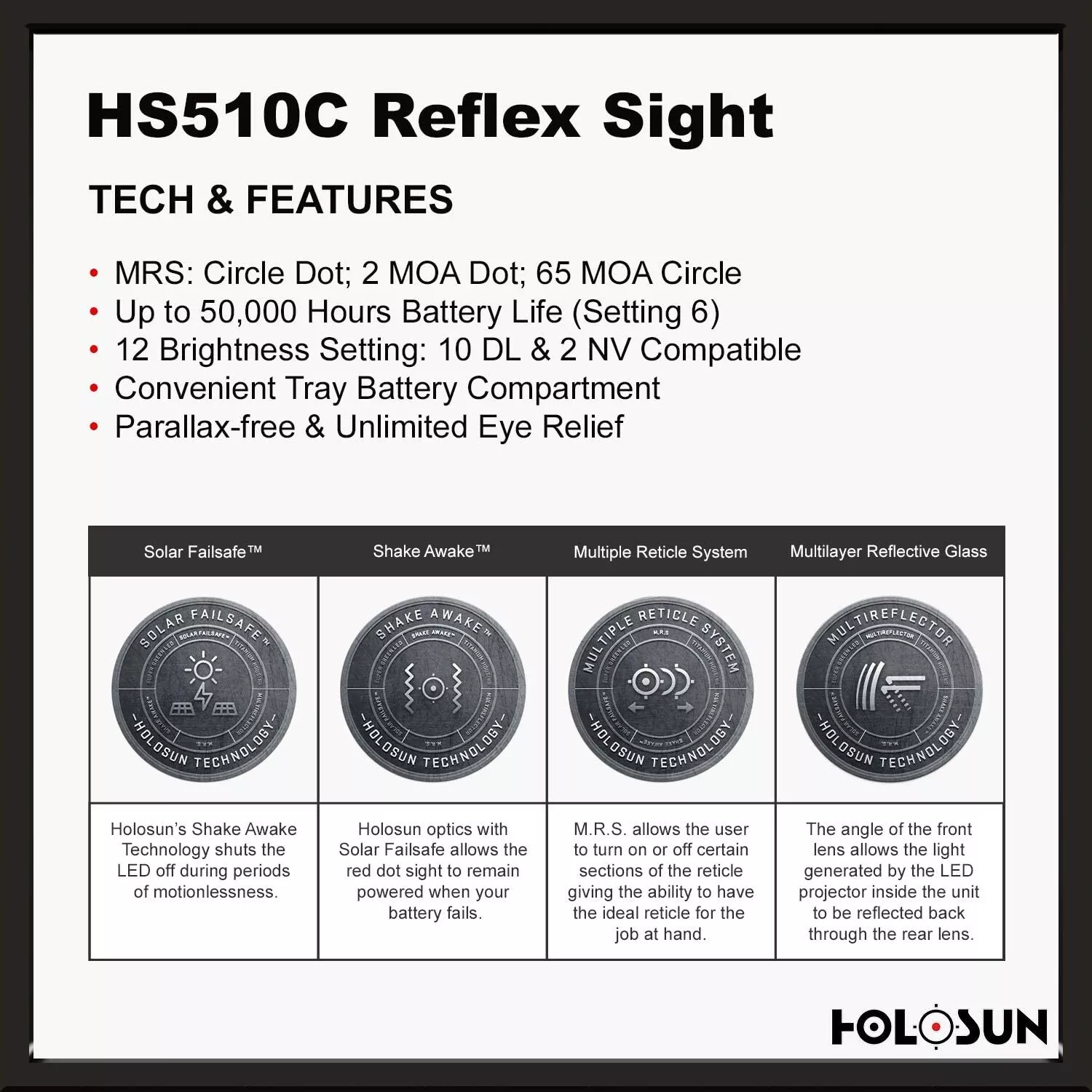 Holosun HS510C Reflex Red Dot + HM3X 3X Magnifier Set with Wearable4U Lens Cleaning Cloth and Cleaning Pen Bundle