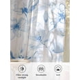 thumbnail image 6 of Sheer Curtains 54 Inch Length, Blue Flower Semi Sheer Curtains Light Filtering Window Treatment, Watercolor Floral Botanical Line Drawing Print Privacy Voile Drapes for Living Room 52x54 Inch, 6 of 7