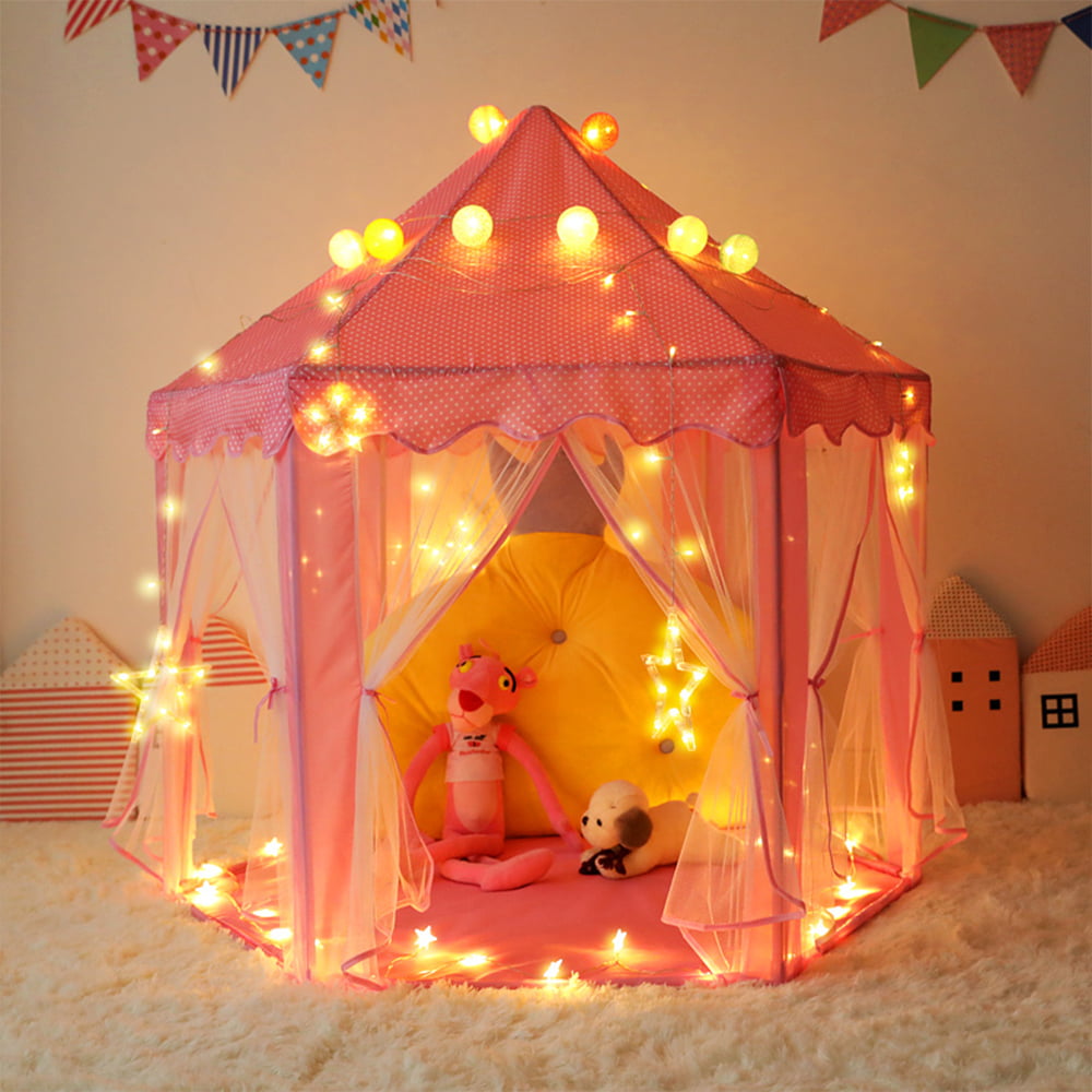 Children's Castle Pop Up Hexagon Play Tent Playhouse Fairy Princess 