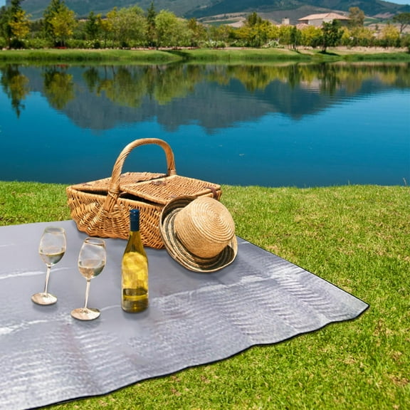 VOTRUDI Outdoor Picnic Blankets Large - Foldable Aluminum Film Picnic Blanket Mat for Beach Camping Hiking and Travel,78x39in,A