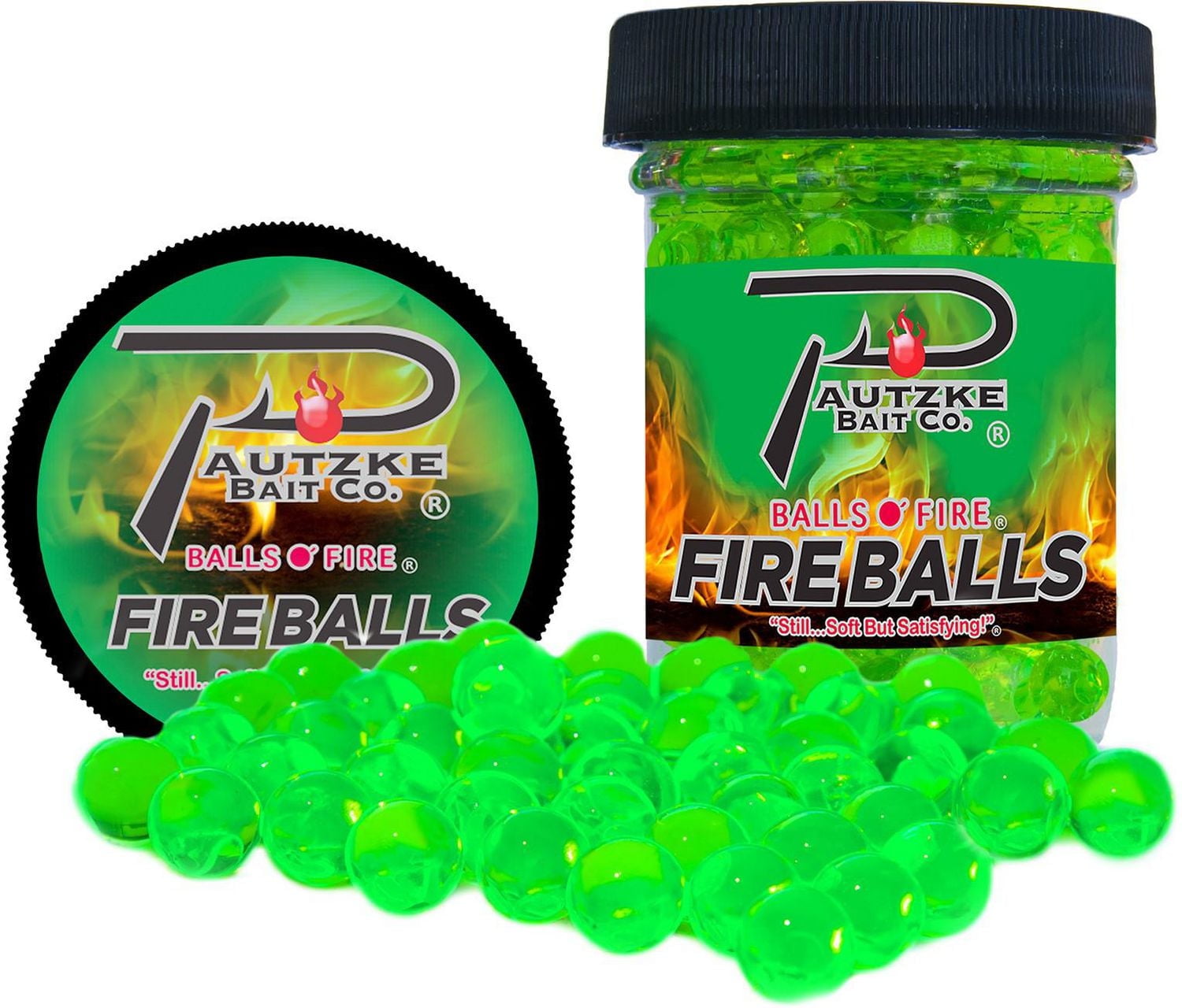 Pautzke PFBLS/CHT/GAR Fire Balls 1.65oz, Chartreuse/Garlic, Fire Balls, Chartreuse/Garlic