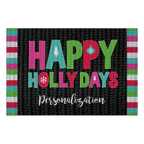 Personalized Happy Holly Days Indoor / Outdoor Doormat