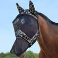 thumbnail image 3 of Harrison Howard LumiVista Horse Fly Mask Long Nose with Ears UV Protection for Horse-Paisley Wave(L; Full Size), 3 of 4