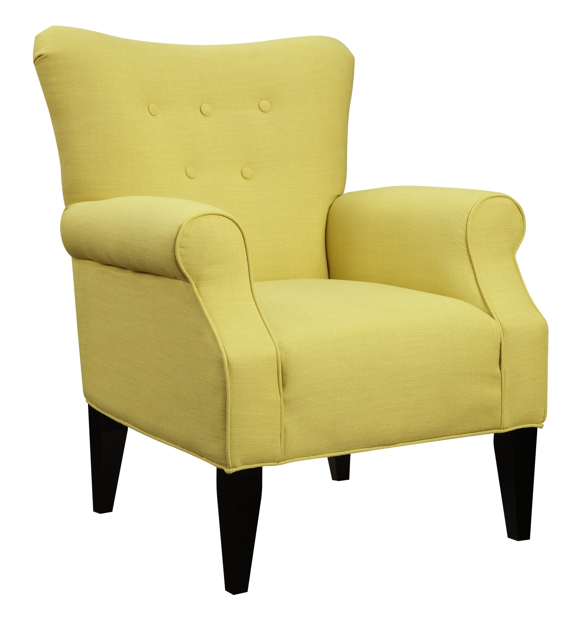 Emerald Home Lydia Citrine Accent Chair with Button Tufting And Roll