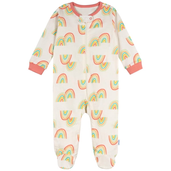 Onesies Brand Baby Girl Sleep ´N Play Footed Pajamas, 4-Pack, Sizes Newborn - 6/9 Months