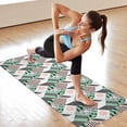 thumbnail image 6 of Green Pink Geometric Pattern Hot Yoga Mat Towel Non Slip for Hot Yoga - Quick-Drying Yoga Mat Cover with 4 Corner Pockets with Travel Bag - Hot Yoga Towel Non Slip 74"x26", 6 of 6