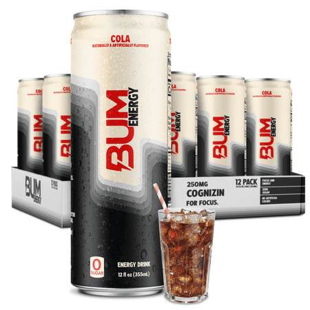 Bum Energy Drink, Cola, 112mg Natural Caffeine, 12 fl oz Cans, 12-Pack