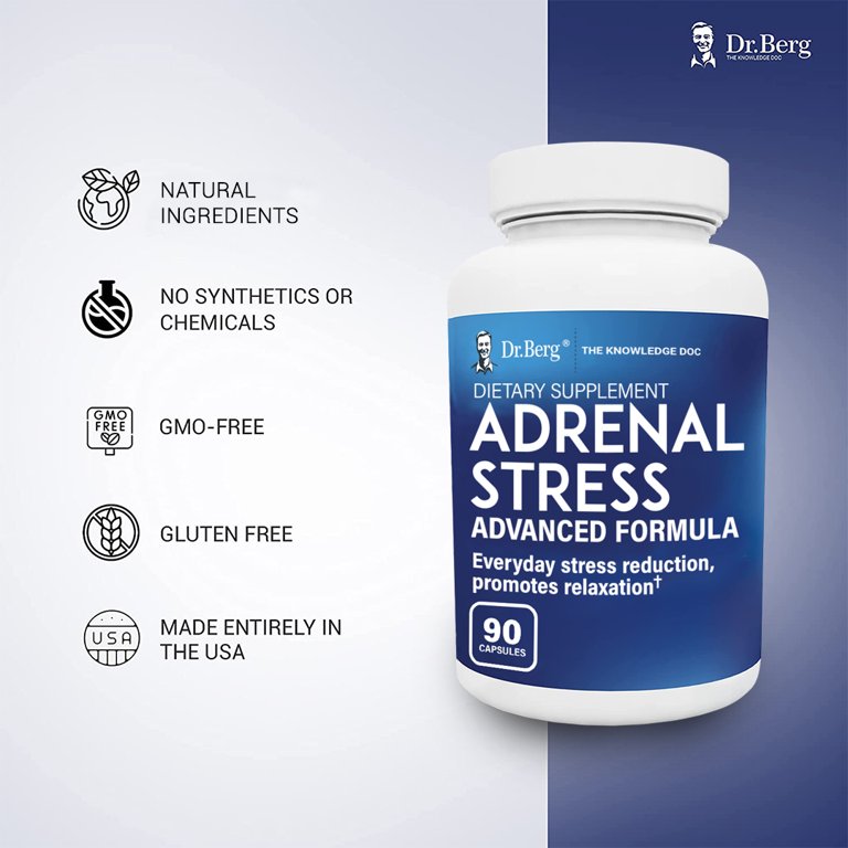 Berg’s Adrenal Stress Advanced Formula Adrenal Support, 60 OFF