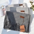thumbnail image 3 of Christmas Green Thick Cashmere Scarf for Women 200*68cm Pashmina Winter Warm Shawl Wraps Bufanda Female with Tassel Scarves, 3 of 4