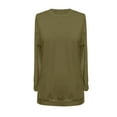 thumbnail image 3 of Women's Fall Long Sleeve Side Split Loose Blouses Casual Pullover Tunic Tops, 3 of 3